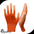 SRSAFETY 13 gauge orange nylon coated PU glove /PU working glove